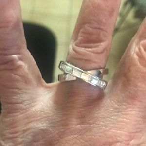 Silver / Rodium crossover with zirconia stones